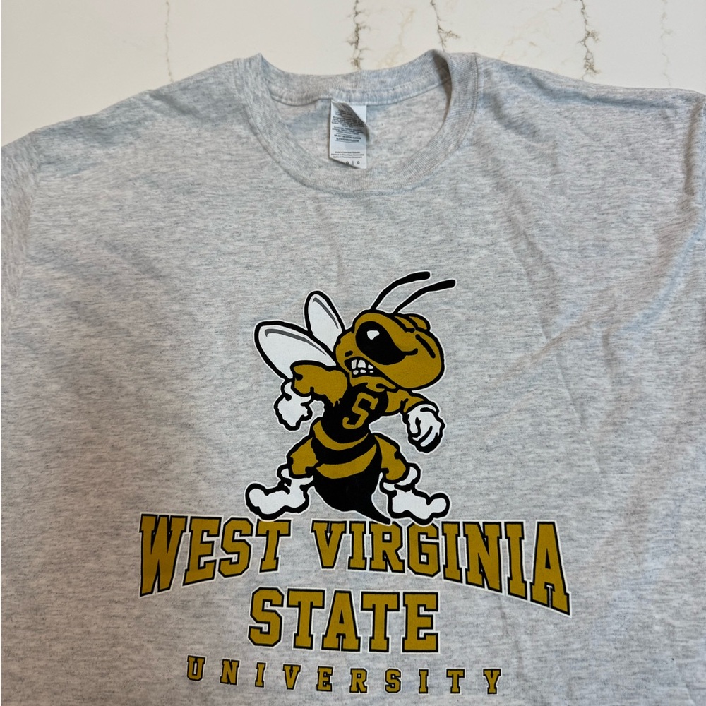 Gildan Gray West Virginia State University Tee size large - Picture 3 of 4